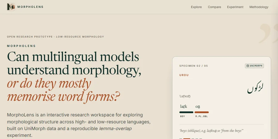 MorphoLens, live site